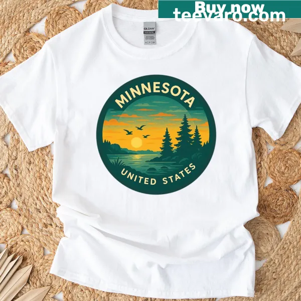 Vintage-style Minnesota travel T-shirt with a nostalgic design.