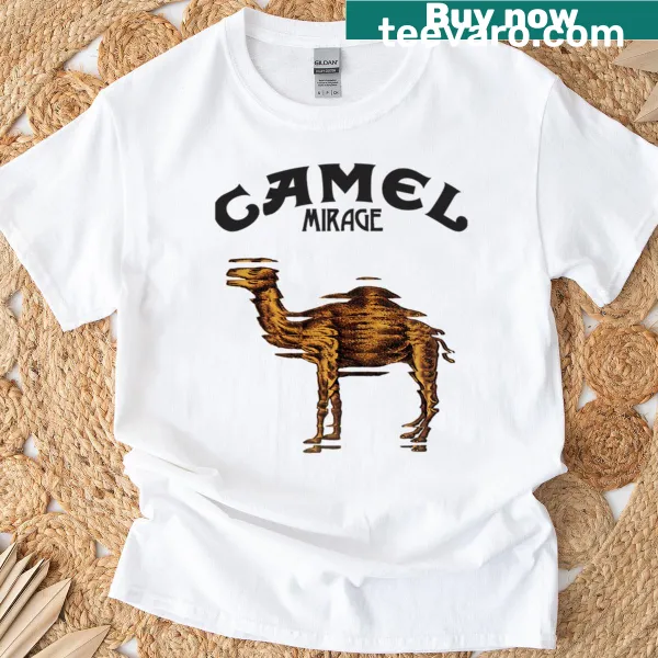 Illustrated desert-themed T-shirt inspired by Camel Band music