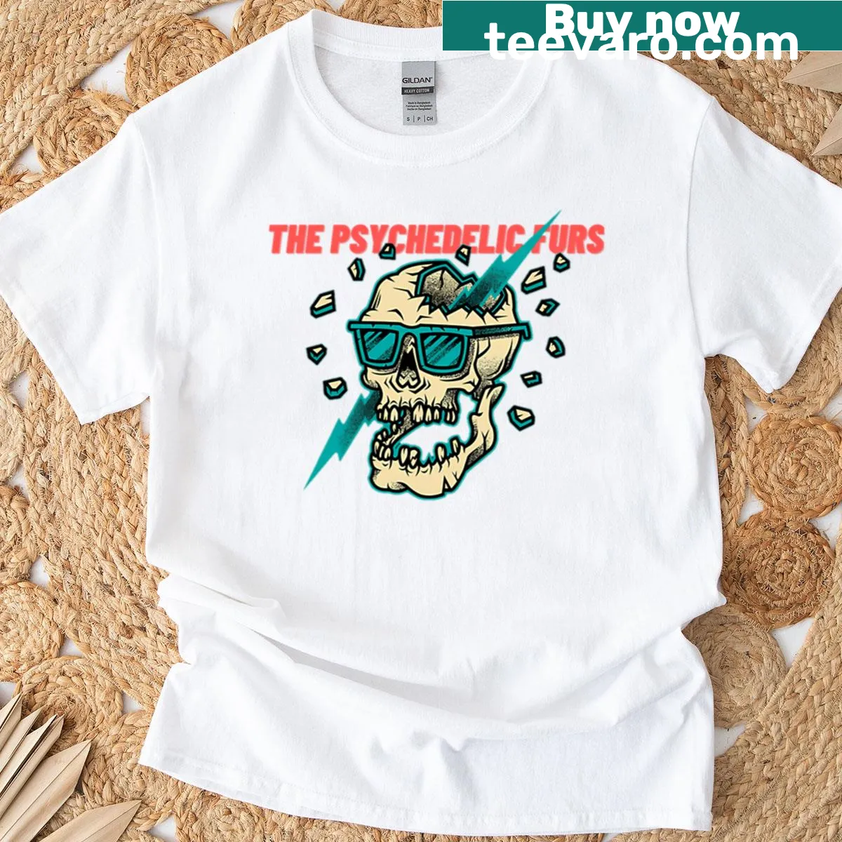 Monochrome pop-art T-shirt featuring indie pop heartbeat design — on a men's t-shirt