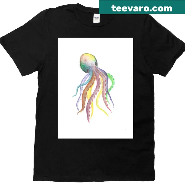 Whimsical octopus illustration T-shirt for ocean lovers