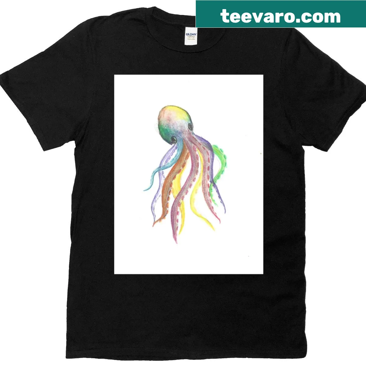 Whimsical octopus illustration T-shirt for ocean lovers — on a men's t-shirt
