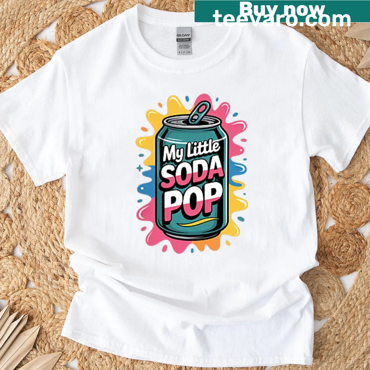 Retro soda pop beverage lover T-shirt — on a men's t-shirt