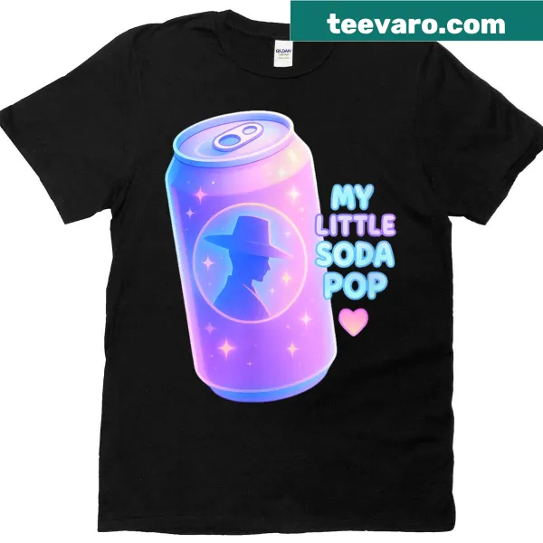 K-pop idol inspired graphic with soda pop theme on T-shirt