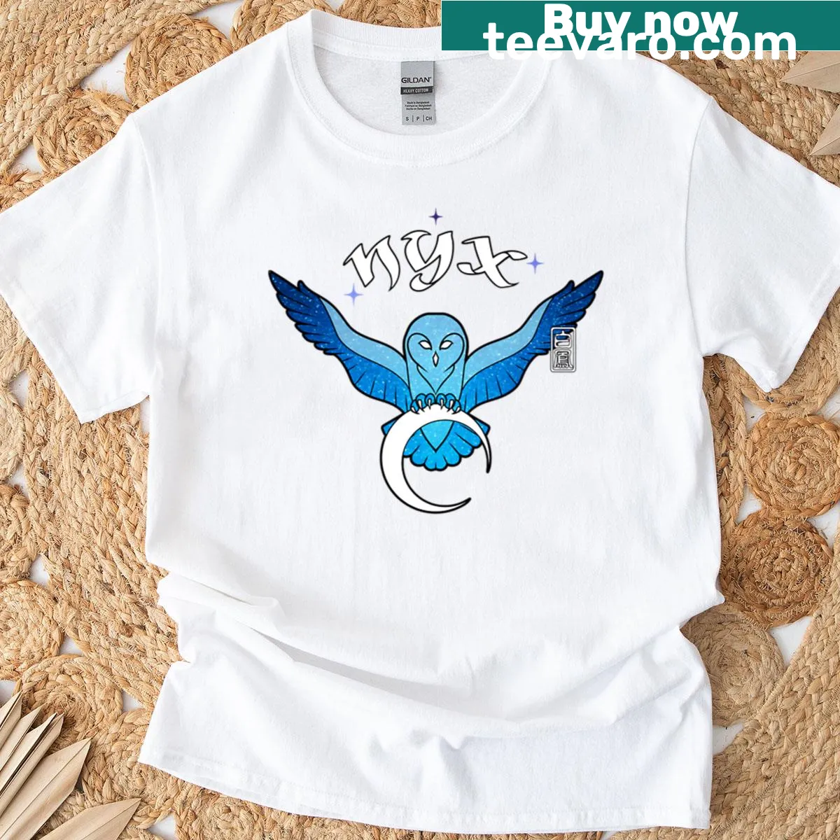 Nyx logo on minimalist T-shirt — on a men's t-shirt