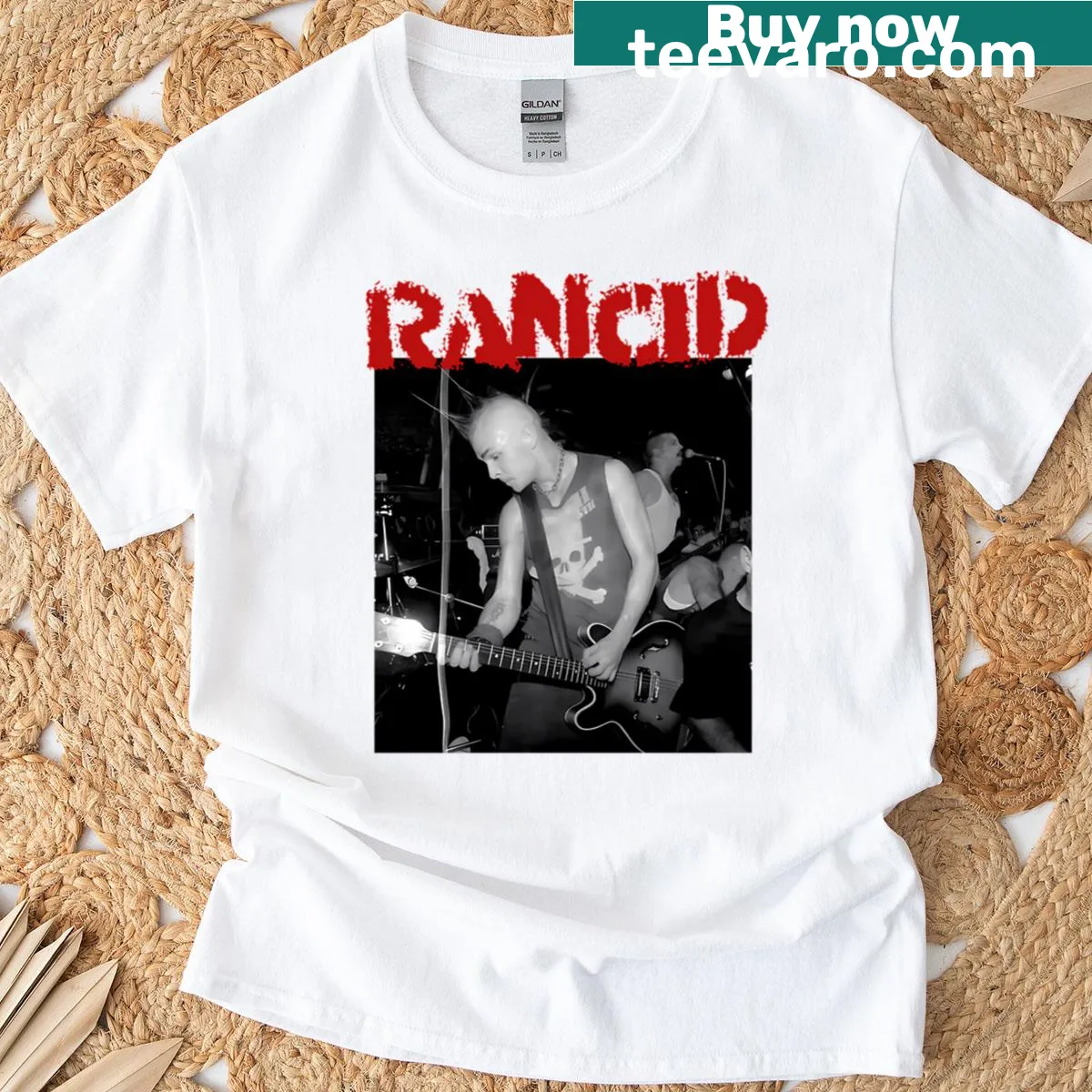 Vintage punk rock vibe t-shirt with bold graphic design — on a men's t-shirt