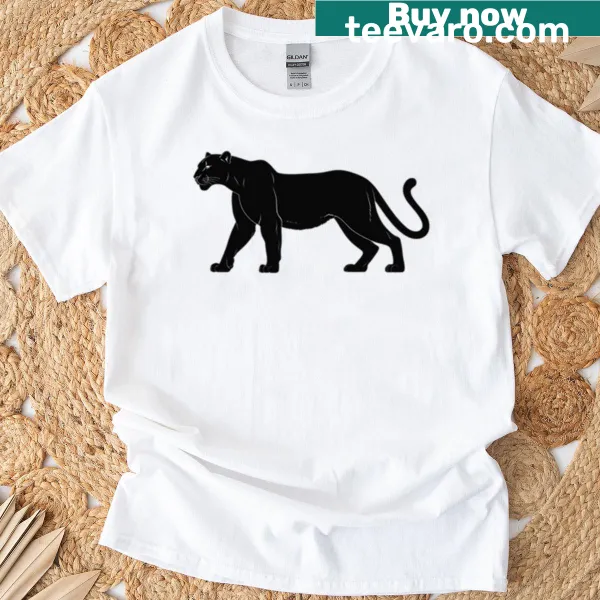 Minimalist panther silhouette on t-shirt