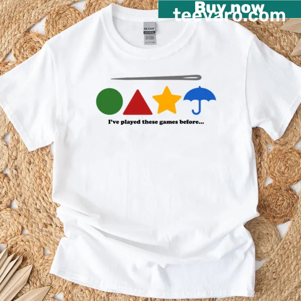 Playful typography design stating 'Played These Games Before' on a T-shirt.