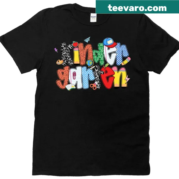 Playful back-to-school t-shirt for boys in kindergarten