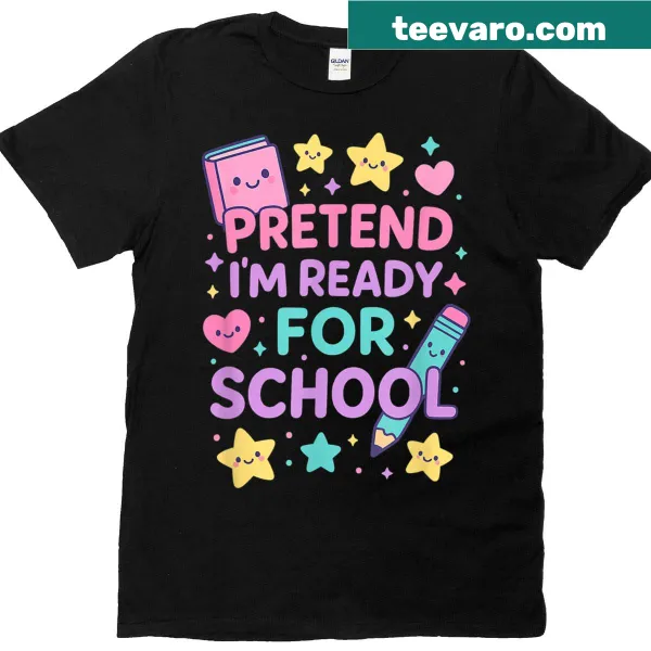 Kawaii style T-shirt with pastel colors and humorous school theme