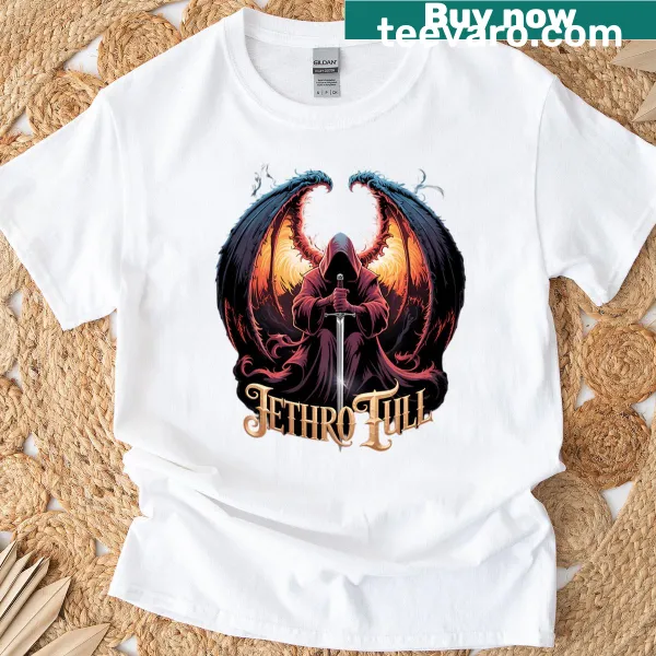 Jethro-inspired T-shirt with concert stage illustration