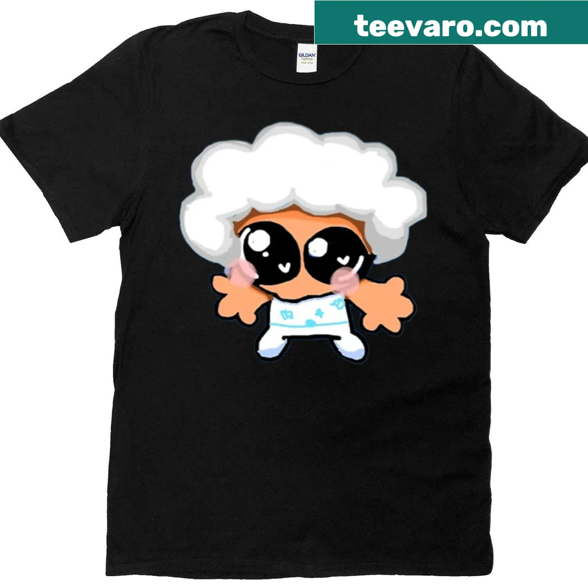 Kawaii cartoon t-shirt with cute clouds and preppy design for kids. — on a men's t-shirt
