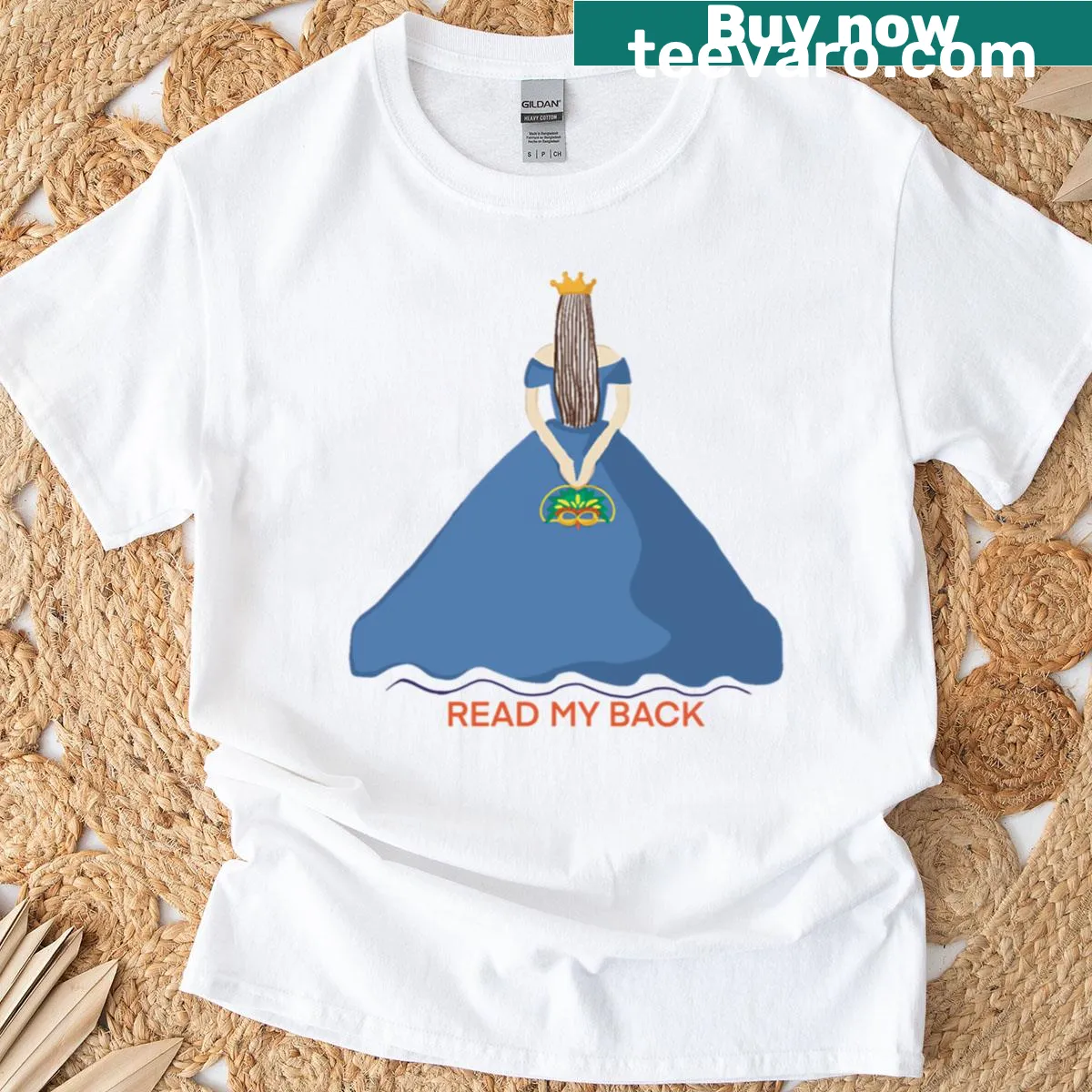 Typographic T-shirt with 'Read My Back' statement art — on a men's t-shirt