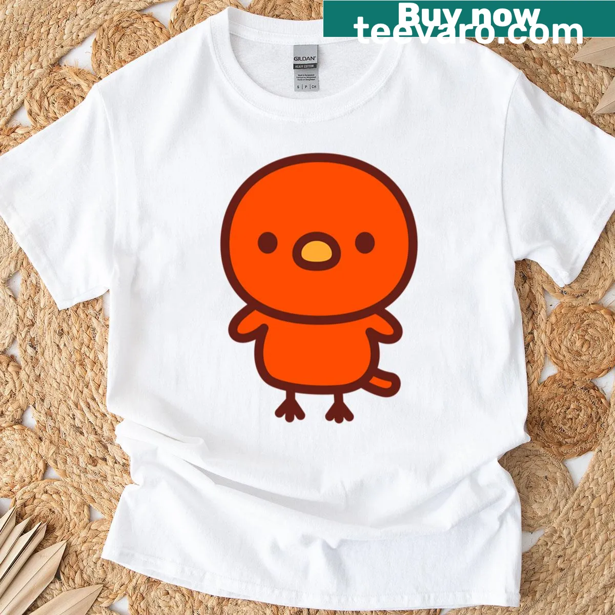 Illustration of a red canary on a simple T-shirt — on a men's t-shirt
