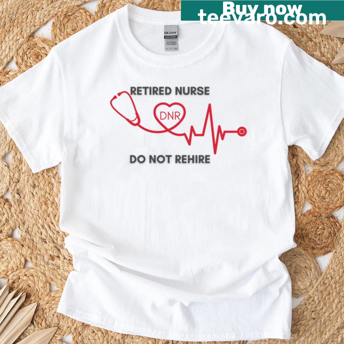 Funny retirement T-shirt with 'DNR Do Not Rehire' text for nurses — on a men's t-shirt