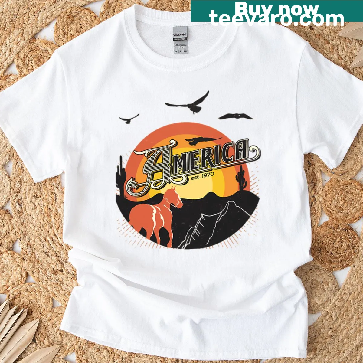Vintage-style rock tribute graphic T-shirt — on a men's t-shirt