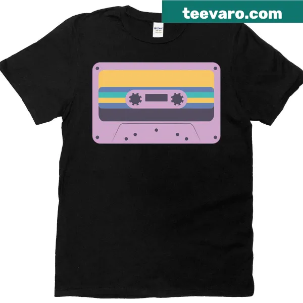 Vintage cassette design t-shirt evoking retro music culture