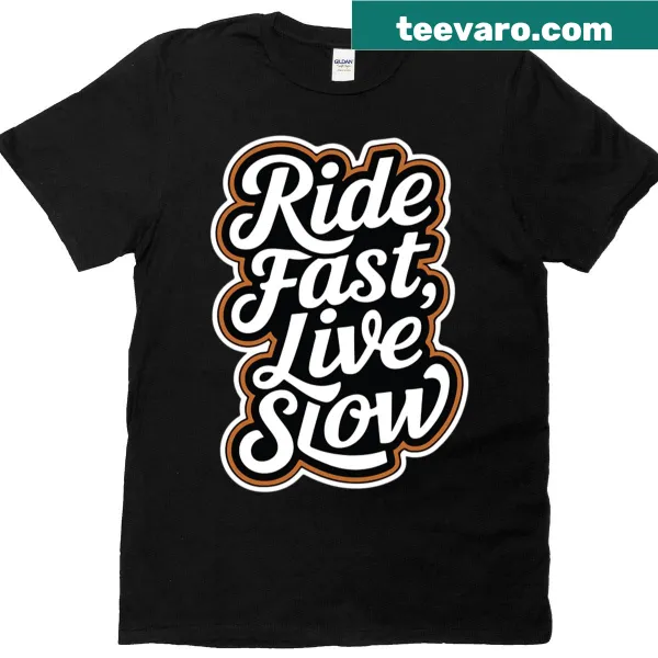 Typography design featuring motorcycle culture slogan on a T-shirt