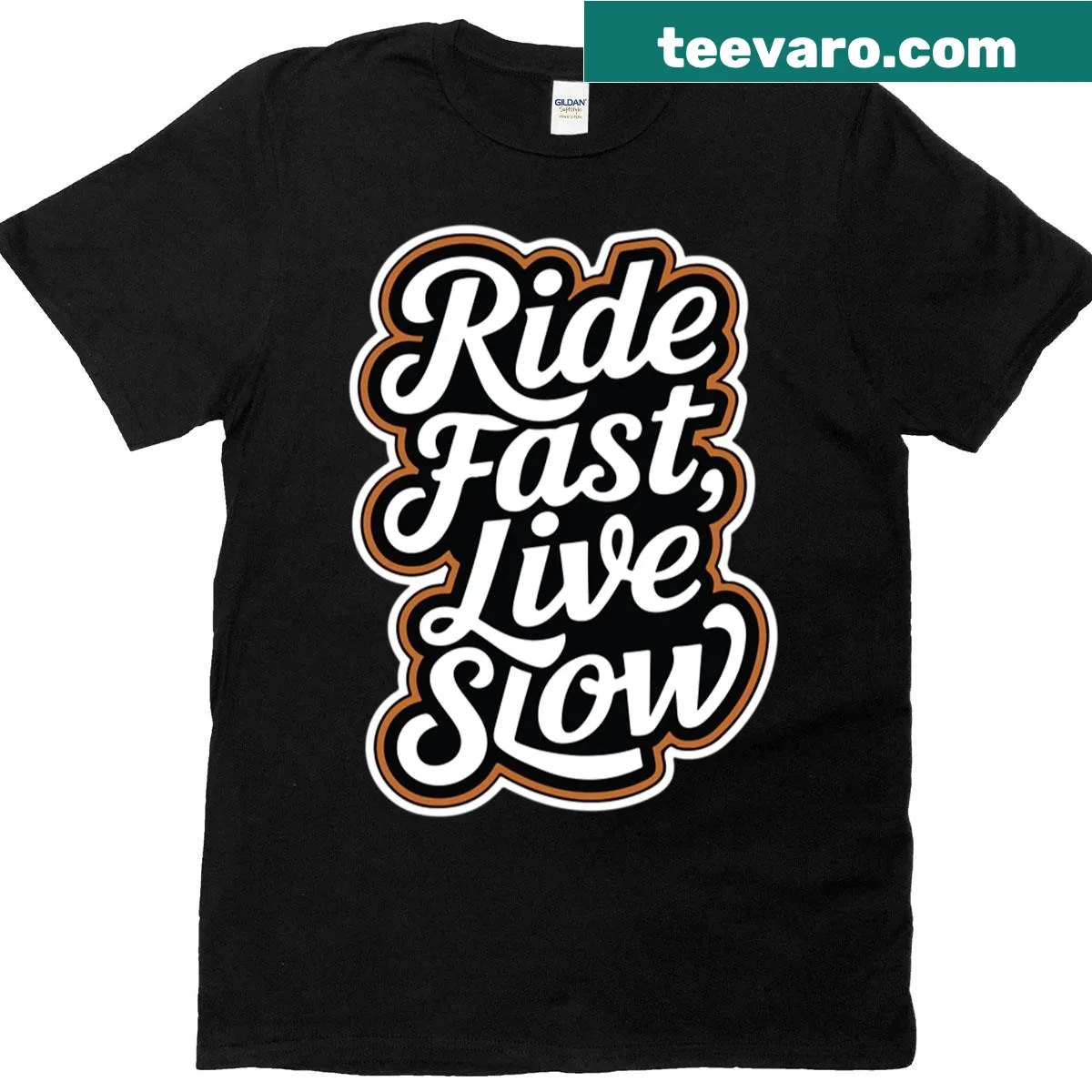 Typography design featuring motorcycle culture slogan on a T-shirt — on a men's t-shirt
