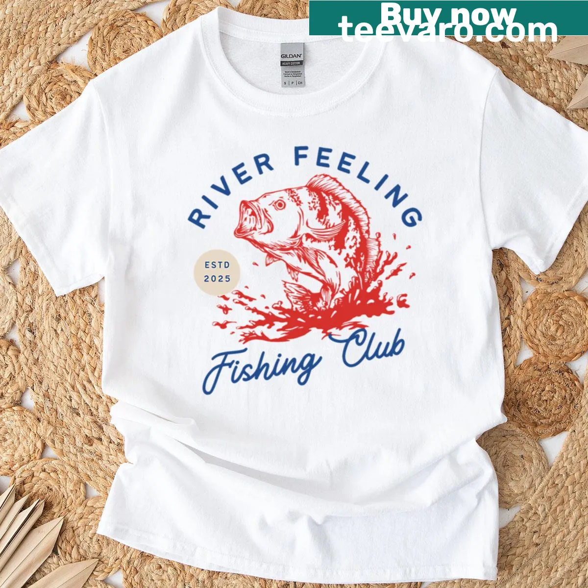 Funny fishing club t-shirt with a catchy slogan for fishing enthusiasts — on a men's t-shirt