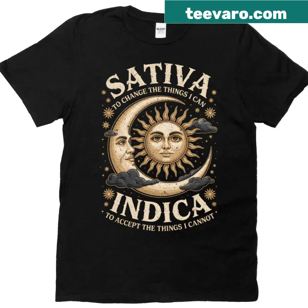 Playful typography T-shirt featuring cannabis-related phrase