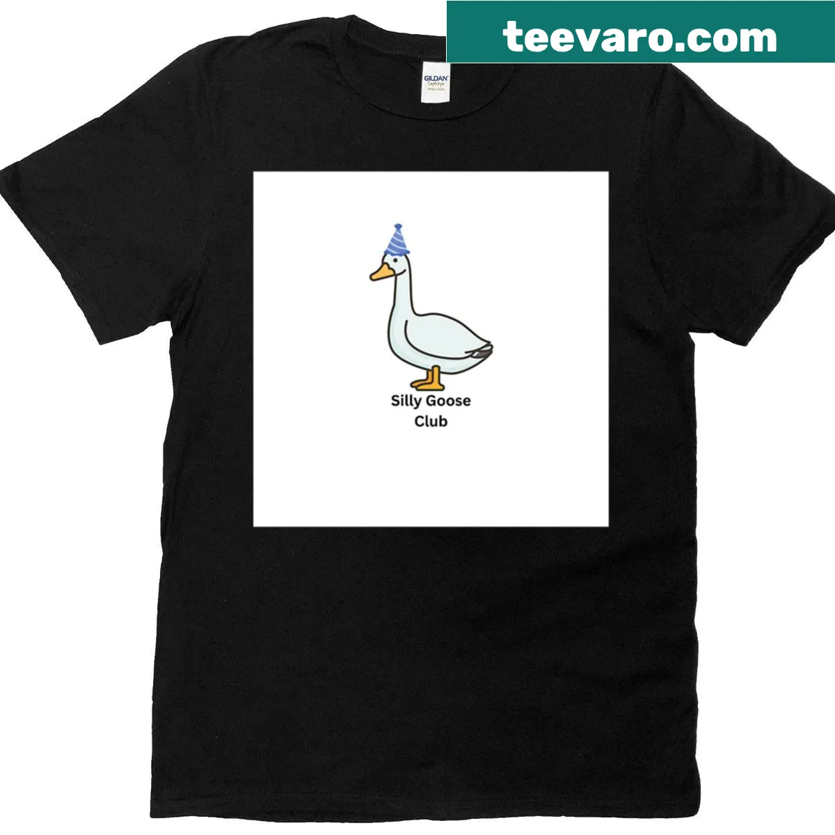 Silly Goose Club graphic T-shirt — on a men's t-shirt