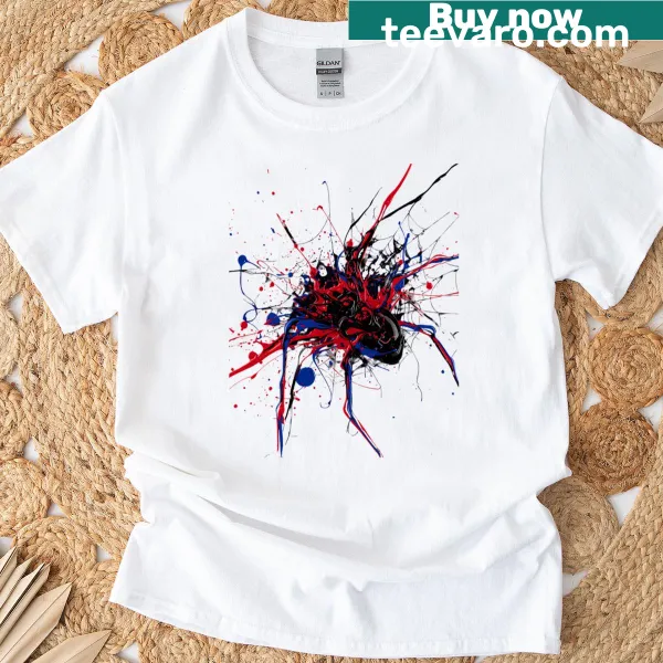 Spiderverse 2099 t-shirt with futuristic superhero illustration