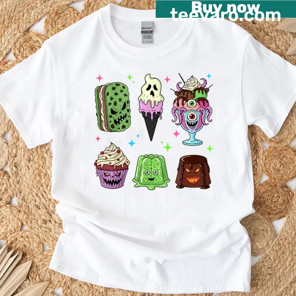 Cartoon popsicle with Halloween elements for summer parties