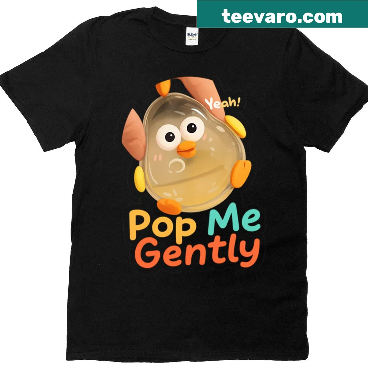 Cute T-shirt featuring a kawaii bubble toy and funny text — on a men's t-shirt