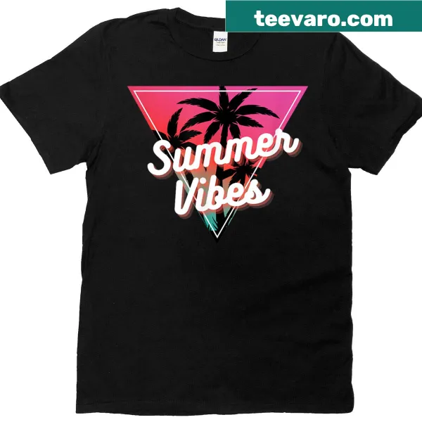 Typography T-shirt with a summer vibes theme