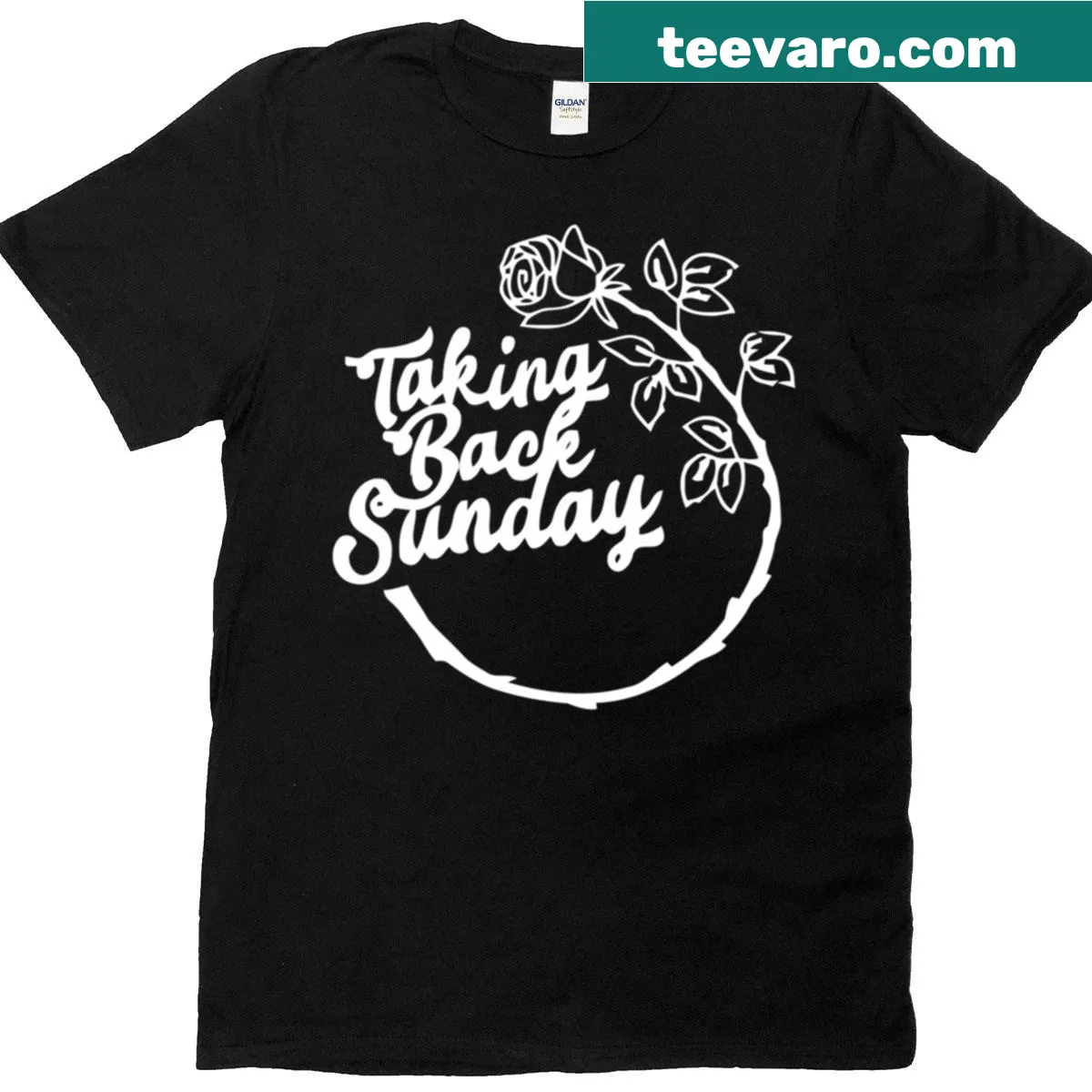 Artistic t-shirt with 'Rose Rock Sound' concept — on a men's t-shirt