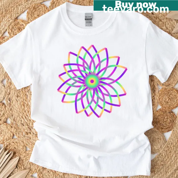 Playful T-shirt with geometric spirograph design