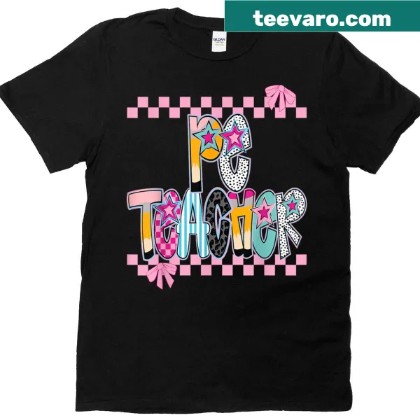 Physical education teacher t-shirt with playful motivational print