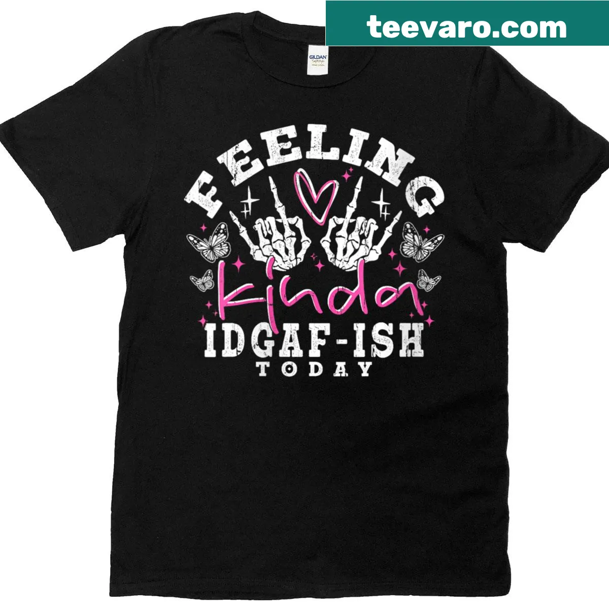 Snarky t-shirt with the phrase 'Feeling Kinda Idgaf-ish Today' — on a men's t-shirt