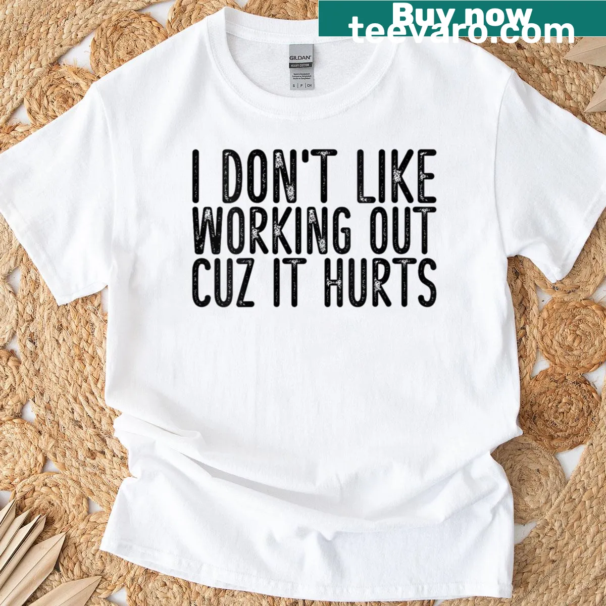 Vintage-style t-shirt with a funny workout saying — on a men's t-shirt