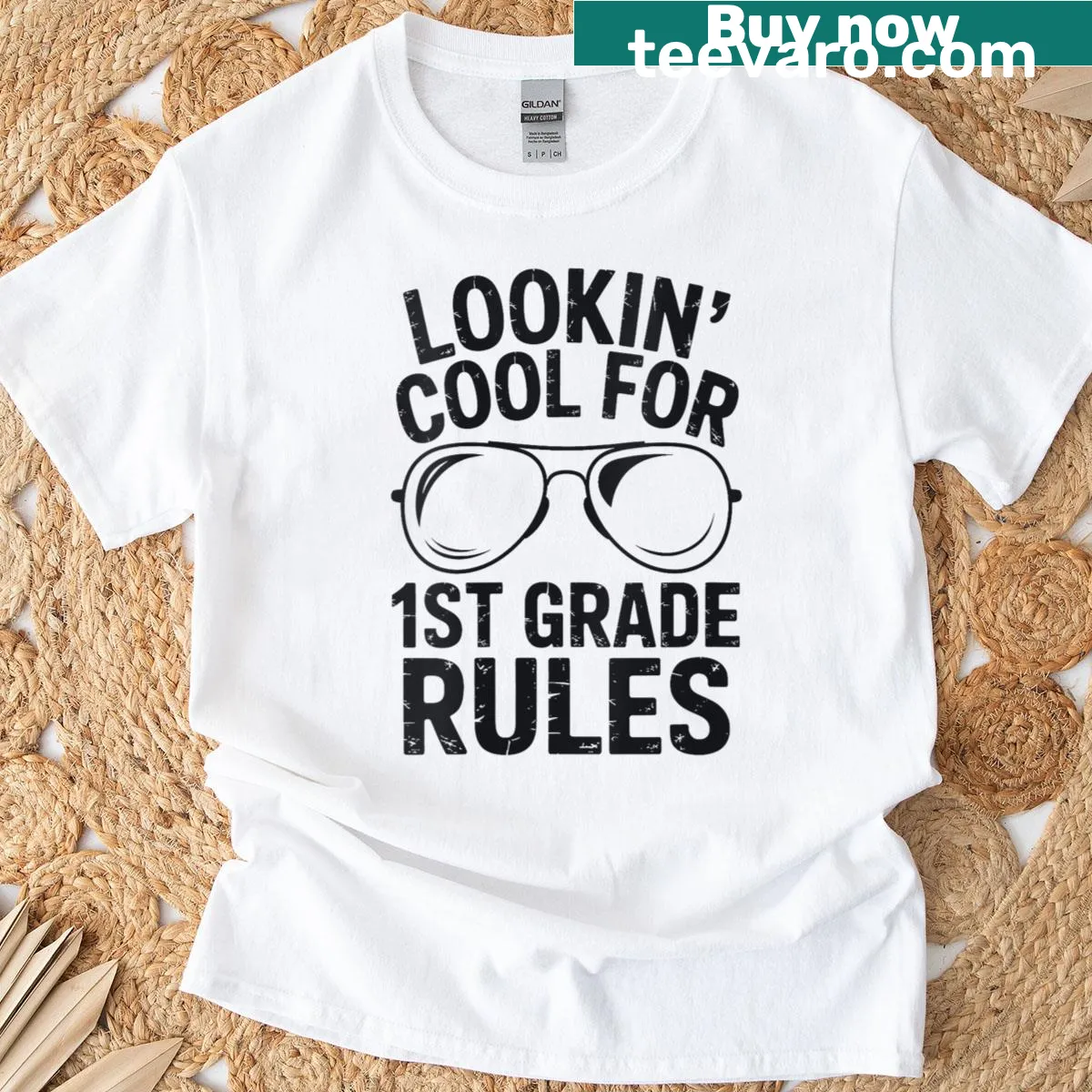 Cool graphic t-shirt for kids featuring playful illustrations for back to school. — on a men's t-shirt