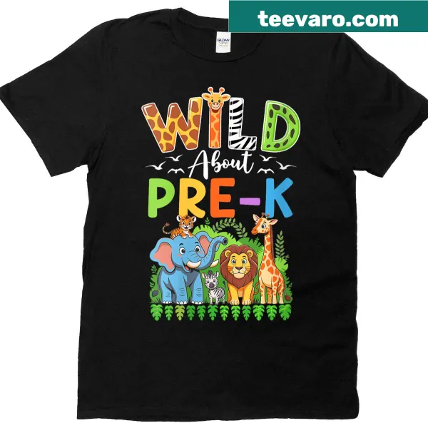 Wholesome t-shirt for preschool teachers with Wild About Pre-k text