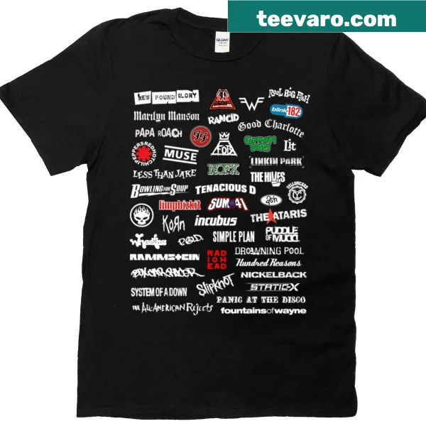 Nostalgic alt-rock graphic tee with vintage-style typography