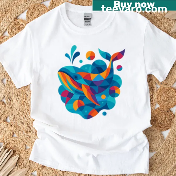 Minimalist t-shirt with abstract ocean art design