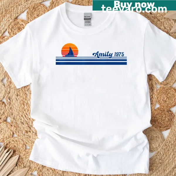 Vintage-style sailboat sunset graphic t-shirt