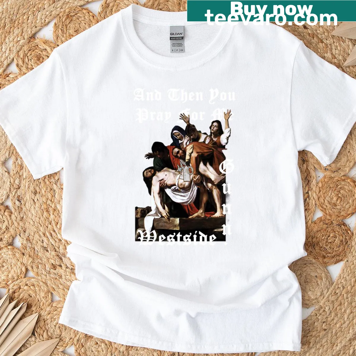 Inspirational T-shirt featuring a faith-based quote — on a men's t-shirt