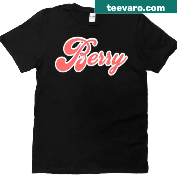 Cute hand-lettered berry logo T-shirt design