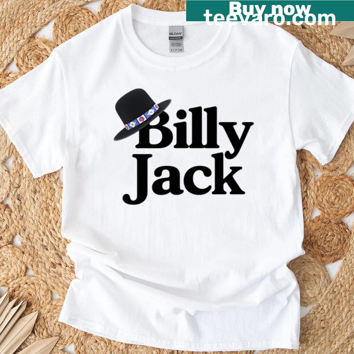 Vintage Billy Jack Hat logo on a T-shirt — on a men's t-shirt
