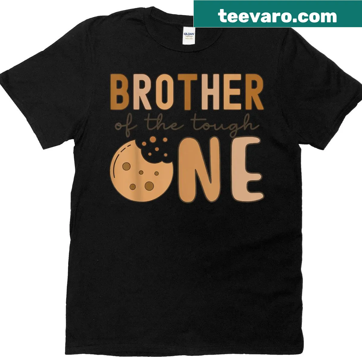 Cute birthday shirt with cookies and milk graphic and text for brother. — on a men's t-shirt