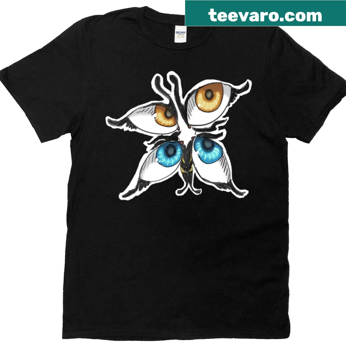 Surreal butterfly sketch T-shirt with whimsical design — on a men's t-shirt