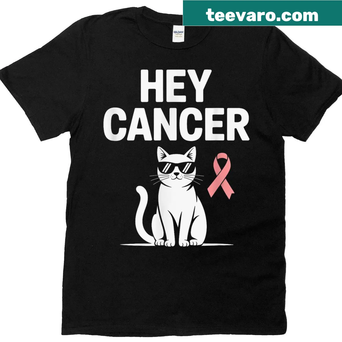 Supportive shirt with 'Hey' for cat lovers — on a men's t-shirt