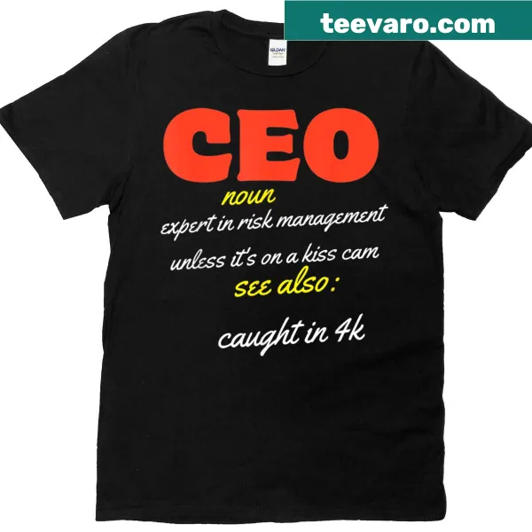 Funny text t-shirt about risk management and kiss cam