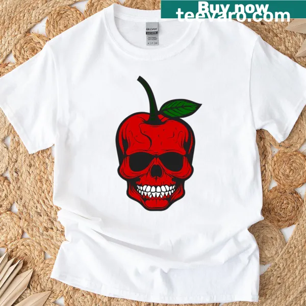 Sinister cherry skull skeleton design for Halloween