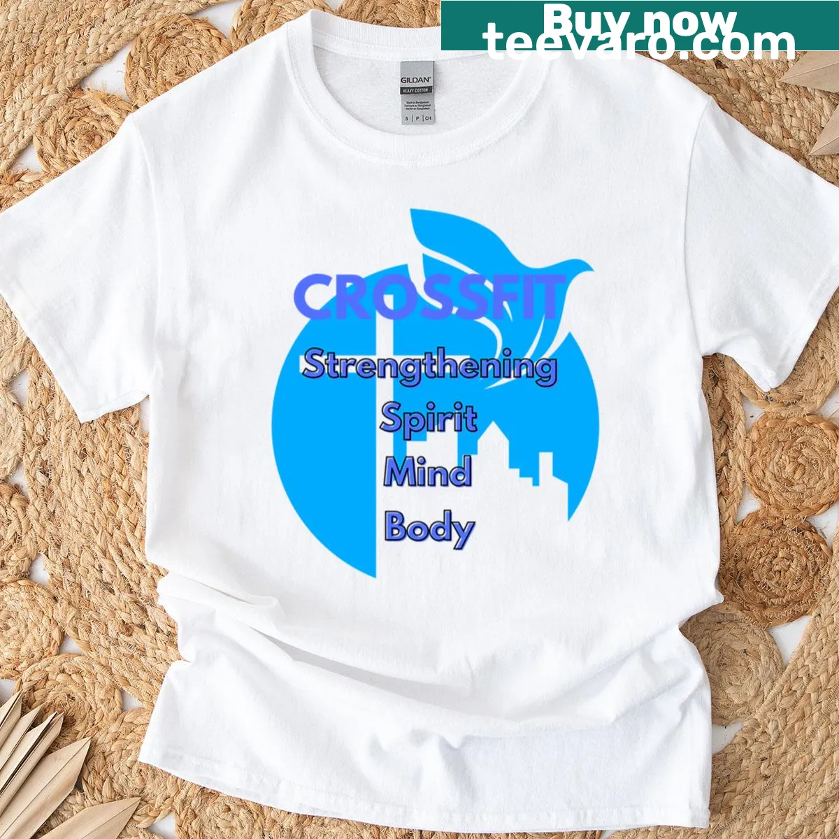 Crossfit Spirit Mind Body inspiring phrase T-shirt — on a men's t-shirt