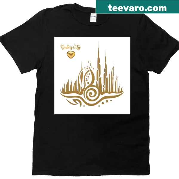 Abstract illustration of Dubai skyline on t-shirt