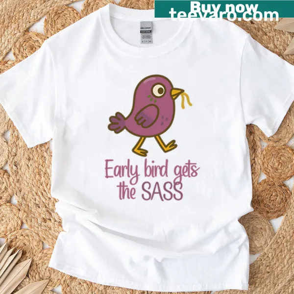 Cute purple bird t-shirt with sassy attitude